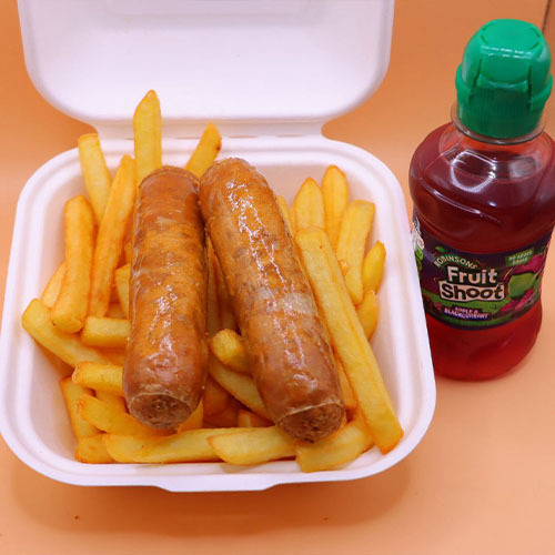 Kids Sausage 2 Pcs and Chips