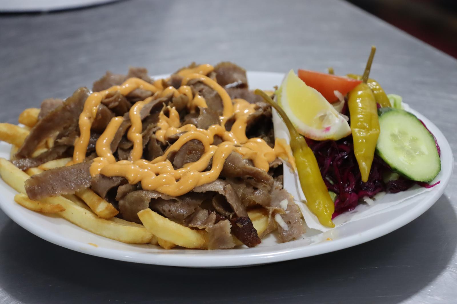 Meat and Chips with Salad